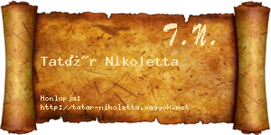 Tatár Nikoletta névjegykártya