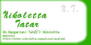 nikoletta tatar business card